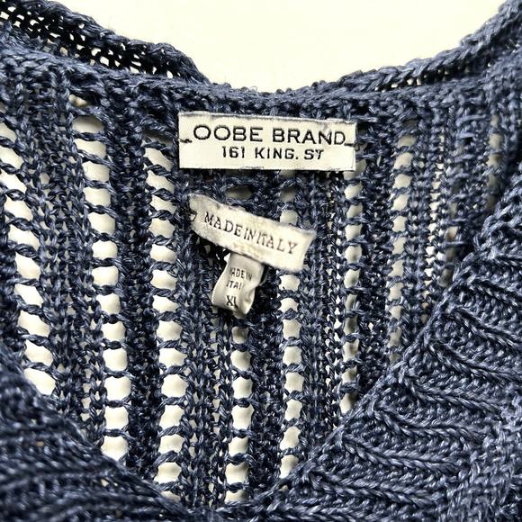 Oobe Brand Pure Linen Open Knit Hugger Vest Navy XL - Picture 3 of 7